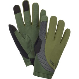 HESTRA Apex Reflective Long Bike Glove - 5-Finger Glove for Biking - Olive - 9