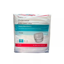 Cardinal Lot of 4 pack x 14 (56 ct) Cardinal Health Sure Care Plus Adult Underwear XL