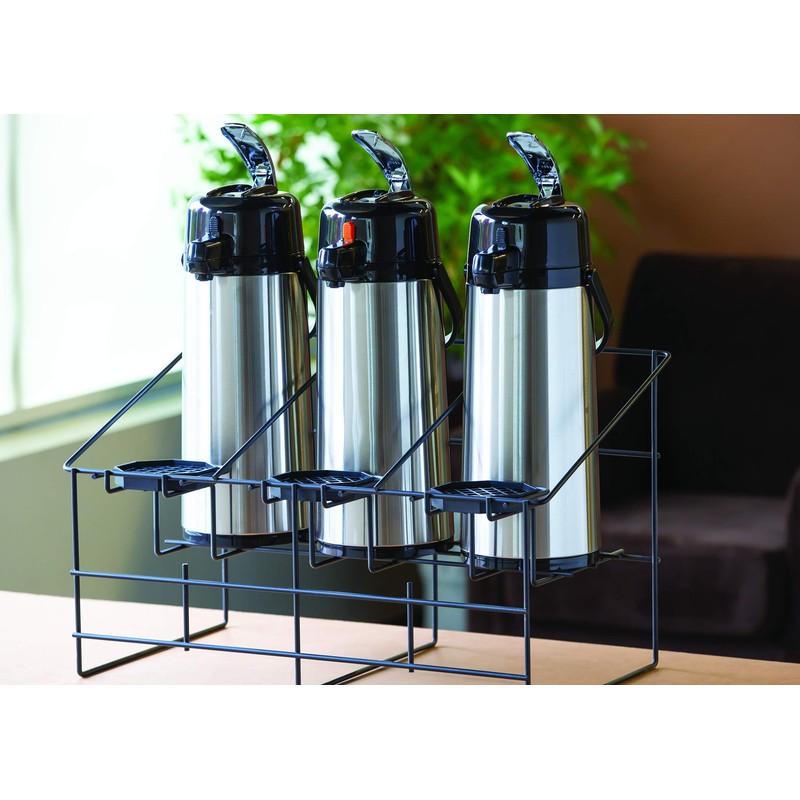 Service Ideas APR3BLC Triple Airpot Rack, Wire, Black