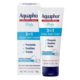 Crema para sarpullido del pañal Aquaphor Tamaño H 3.5 oz Crema para sarpullido del pañal Aquaphor Curación 3.5 oz