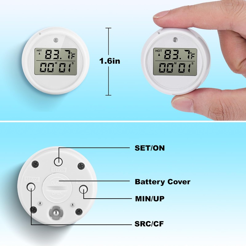 Ice Bath Thermometer Timer- Waterproof Cold Plunge Thermometer, Timer Floating