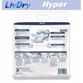 LivDry Hyper 2400 Incontinence Pads 18 Count Comfortable Leak Proof Inserts