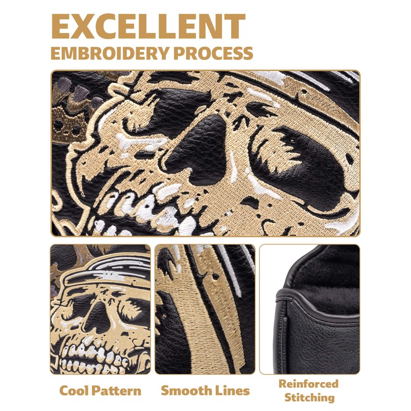 Golf Club Head Covers,1pc Skull Skeleton Fairway Golf Head Cover,