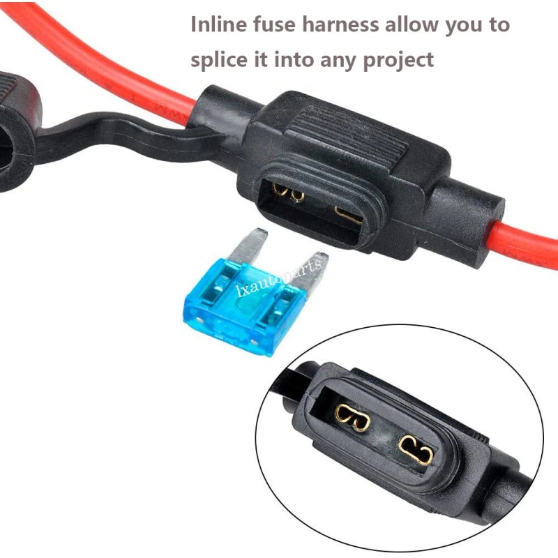 RED WOLF 12 Volts Power Adapter Wiring Harness Switch Connector