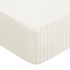 PiccoCasa 100GSM Microfiber Striped Bed Fitted Sheet, 16 Inch Deep