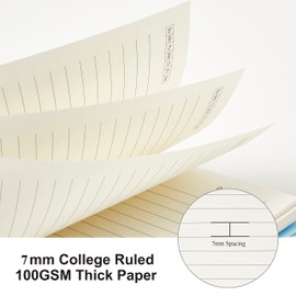 MSTONAL 3 Pack Small Notebook, A6 Spiral Notebooks College Ruled 4.3" x 5.7", 100GSM 7mm College Ruled, 80 Sheets/160 Pages, Small Ruled Notebooks for School, Office, Sketch