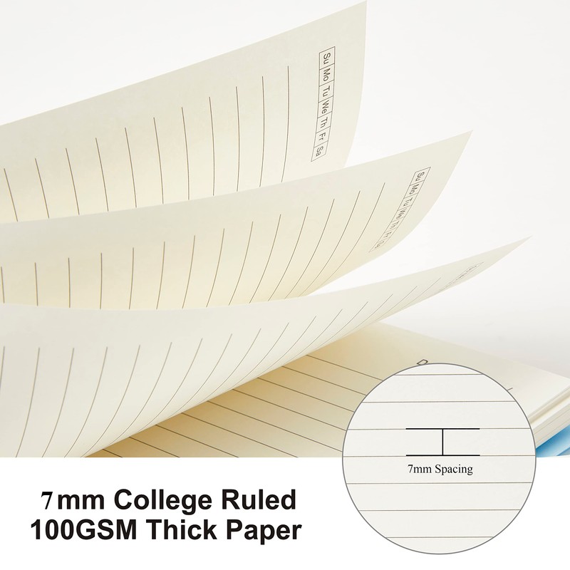 MSTONAL 3 Pack Small Notebook, A6 Spiral Notebooks College Ruled