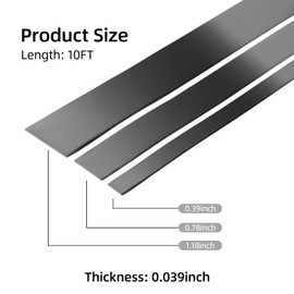 Bnell Flexible Molding & Wall Trim, Peel and Stick Trim Molding, Stainless Steel Metalized Mirror Like Design,Self Adhesive Molding Trim(10Ft x 0.39inch, Black)