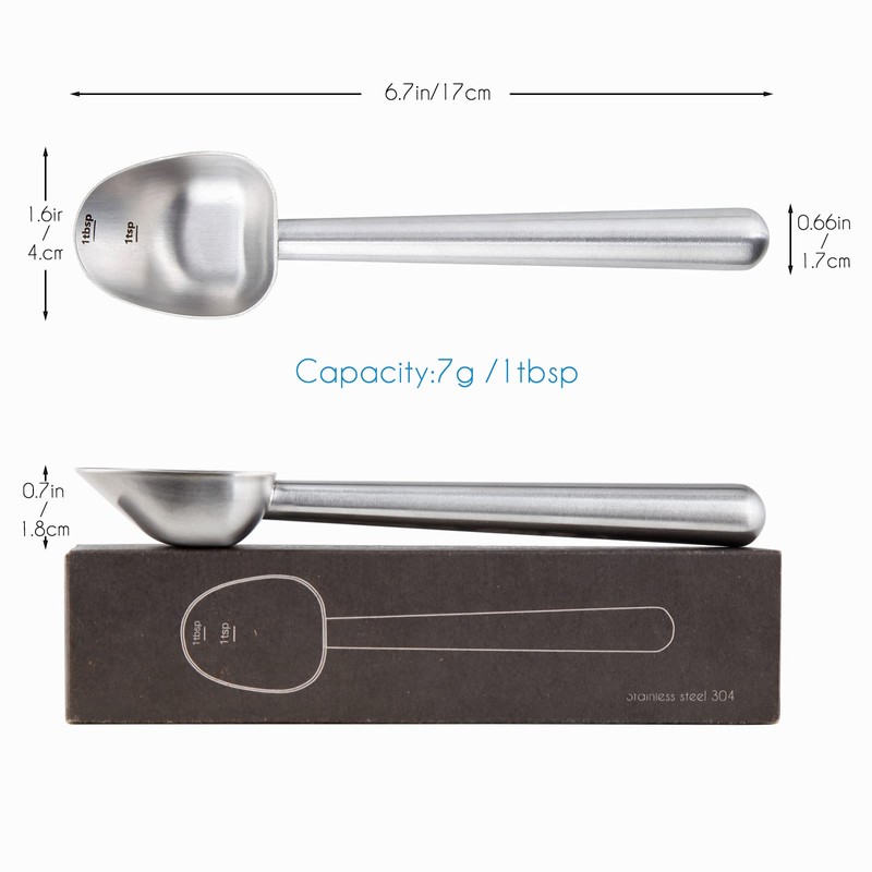 Easyworkz Stainless Steel Long Hollow Handle Coffee Scoop,7g Measuring Spoon