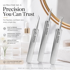 Precision Blackhead Tweezers for Facial Skincare – Ultra-Fine Stainless Steel Tool for Nose, Chin & Beauty Routines