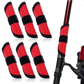 6Pcs Fishing Lure Wraps, Fishing Hook Covers with Tangle-Free Safety, 5.9Inch Lure Wrap for Fishing Lover, Durable Lure Covers for Bait Storage, Fish Hook Storage Protectors, Keeps Fish Safe (Red)