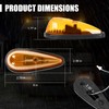 FSBCGT 5Pcs Amber Teardrop Cab Light 9LED Cab Marker Light