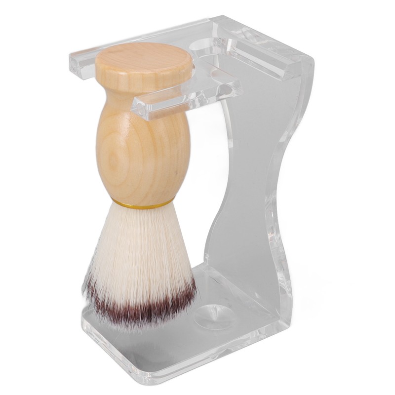 3 PCS Men Shaving Brush Set Acrylic Brush Holder Bubble
