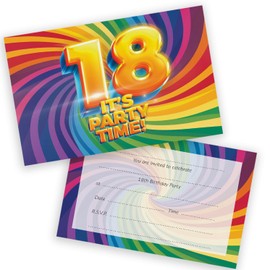 18th Birthday Party Invitations Men Women - Now It's Party Time 20 Pack - Adults Birthday Invitations for Friends Family A6 Bday Party Invites Invitation Cards with Folding Envelopes