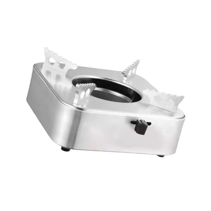 Square Camping Stove Fast Heating Adjust Fire Portable Alcohol Burner