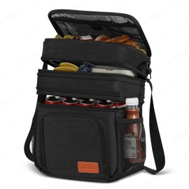 ZRSUN Insulated Lunch Bag for Women Men, Reusable 3 Layers Large Capacity Lunch Box Women, Expandable Reusable Water-resistant Lunch Box for Work Travel Office Picnic Hiking