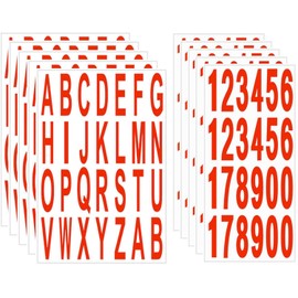10 Sheet 3 Inch Mailbox Numbers and Letters Cut Classic Style Self-Adhesive Vinyl Waterproof Stickers Letter Decals Sticky for Outside Signs, Window, Door, Car, Truck, Home, House Address (Red)