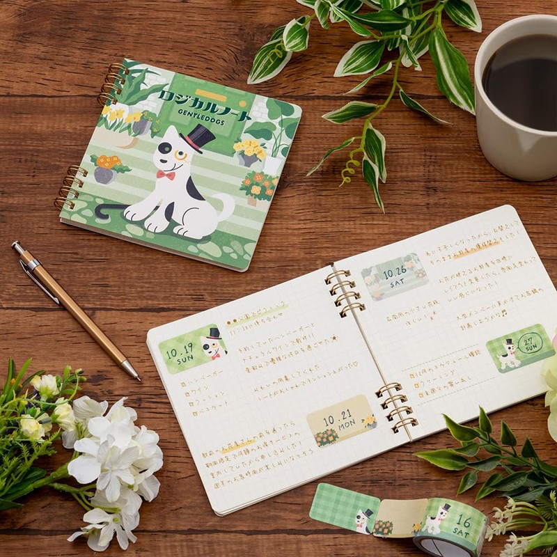 Nakabayashi NW-B611SQ-1 Swing Logical W-Ring Notebook, GentleDogs, B6 Square, 0.2