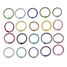 Mirhua Multi-functional Smart Ring, DIY Word Book, Binding Keychain, Stationery, Ring, Document Storage, Crafts, Accessories, Parts, Approx. 20 Pieces, 20 Colors