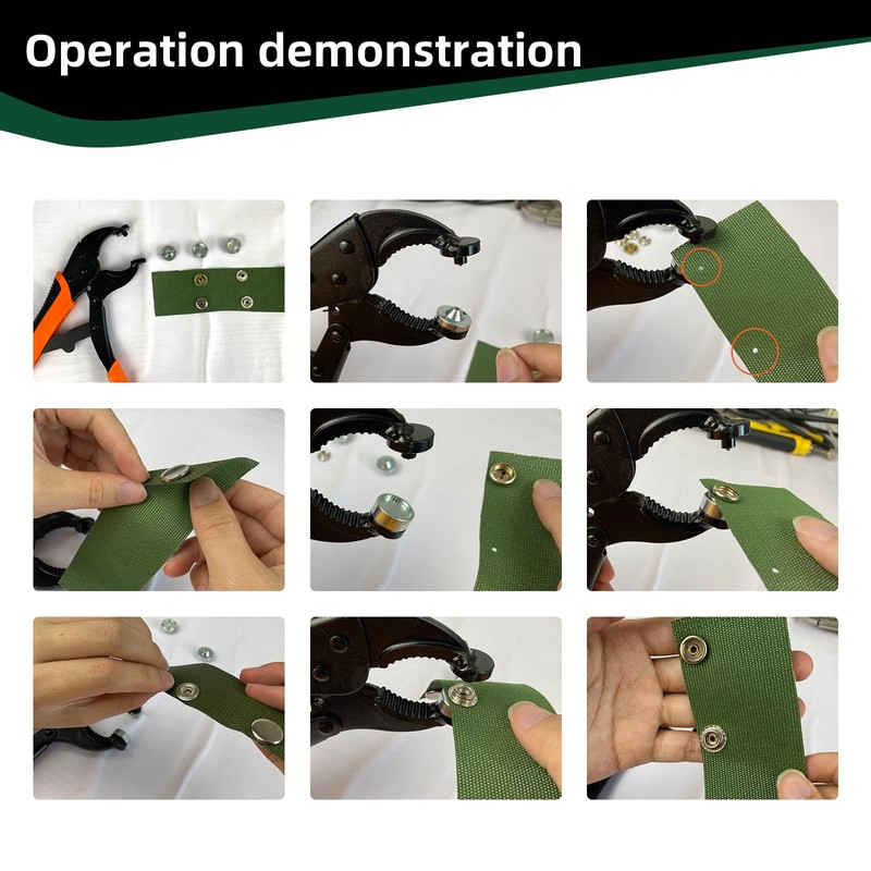 Heavy Duty Snap Fastener Tool Adjustable Vice Grip Snap Setter
