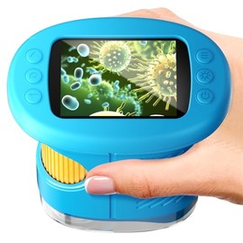 Kids Handheld Microscope Toys 4K 2.4" Screen Rechargeable Digital Kids Microscopes Toys Gifts for 3 4 5 6 7 8 9 10 11 12 Year Old Boys Girls