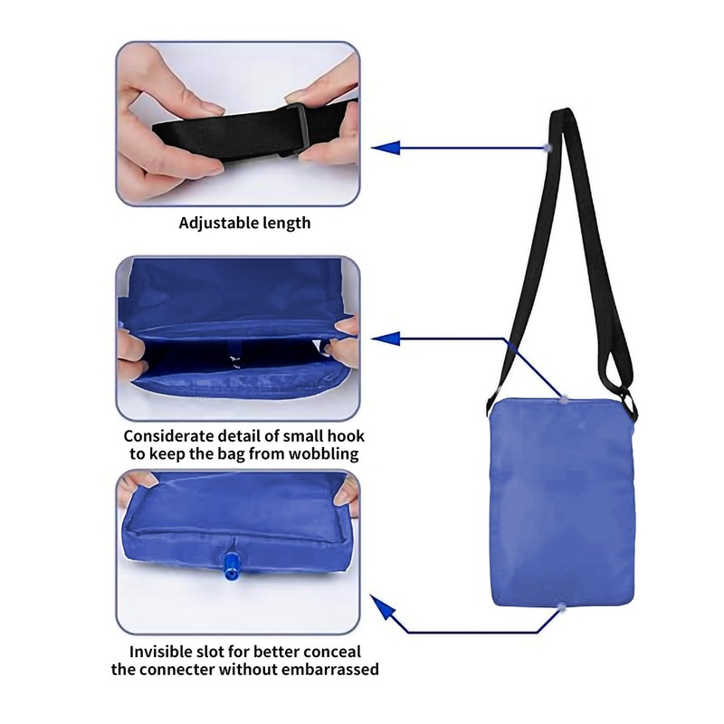 Urine Drainage Bag Holder with Interior Securing Clasp, Suitable for