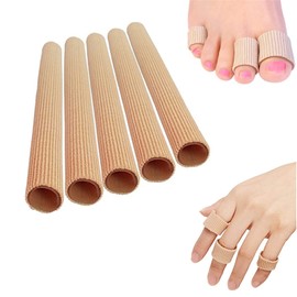 5 Stück Silikon Zehenschutz, Gel Zehenkappen, Toe Cushion Tube Schlauchbandage Soft Gel Fingerschutz Pad für Corns Remover, Callus Kissen, Bunion Behandlung, Schwielen 15x1,5cm