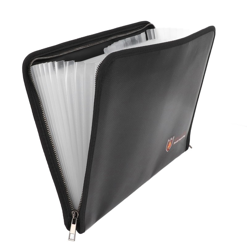 Fireproof File Folder Large Capacity 13 Layers Transparent Plastic Inner