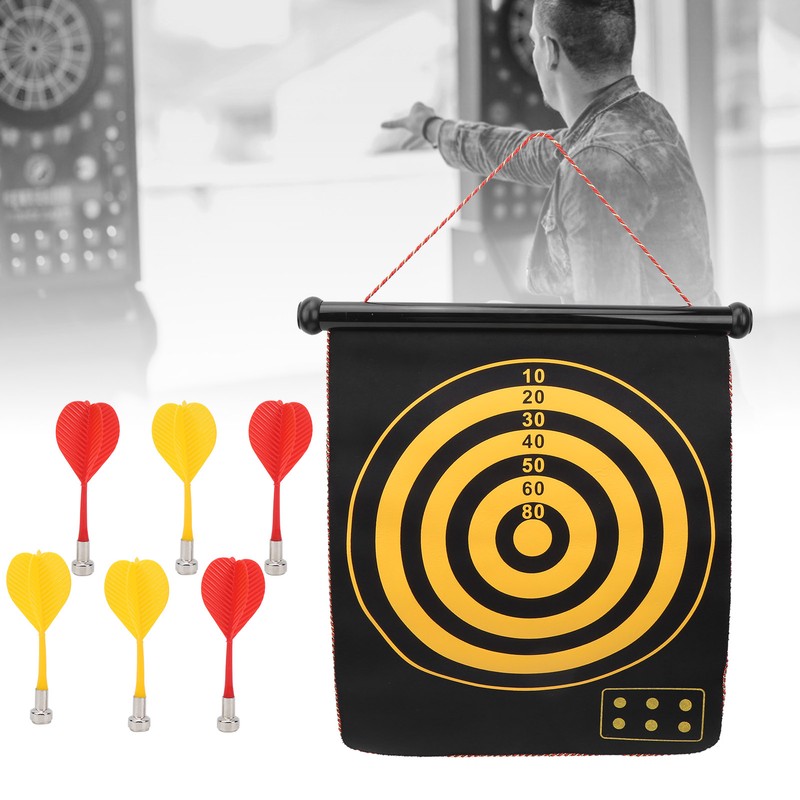 15in Magnetic Dart Board with 6 Dart Safety Magnet Doublesided
