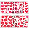 Habett Tattoos for Women and Men, Red Lip Heart Prints