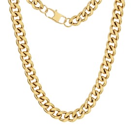 Lushboom 14K Gold Necklace for Women Dainty Chunky Gold Chain Necklace Cuban Link for Women Trendy Fashion Jewelry