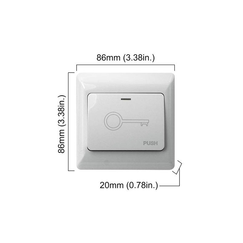 Visionis VIS-7030 White Wide Push to Exit Button Indoor Only