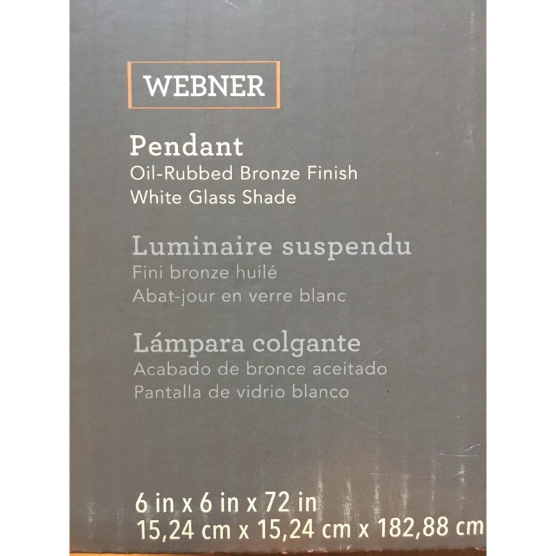 Allen + Roth Oil-Rubbed Bronze/White Glass Globe Pendant WEBNER allen+roth