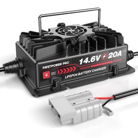 14.6 Volt LiFePO4 Battery Charger, 12V 20A Lithium Battery Charger Maintainer with Anderson Connector LED Indicator, Handle Design for Cars,Golf Carts,UAV,Fishing Boat,RV and Deep Cycle Batteries