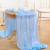 Loopiske 3pcs Sky Blue Cheesecloth Table Runner 10FT Boho Rustic