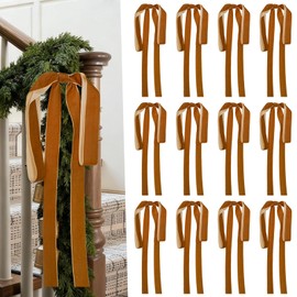 Artmag - 12 lazos de terciopelo de Navidad grandes de 23.6 x 15.7 pulgadas, corona de escalera rústica para chimenea, lazos clásico para decoración de árbol de Navidad, decoración de interiores y