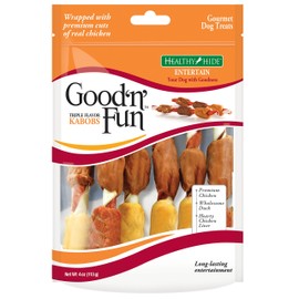 Good'N'Fun 83335 36 Count Pork/Beef And Chicken Triple Flavor Kabob Chew, One Size
