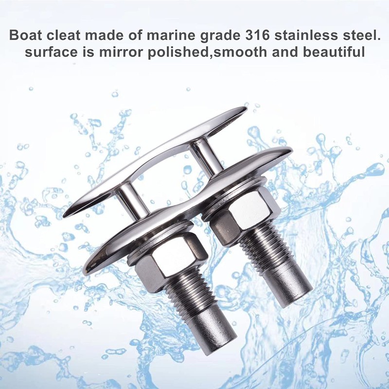 SUNOOM Boat Pull up Deck Cleat 5 Inch,316 Stainless Steel