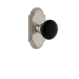Grandeur Hardware 852707 Arc Tall Plate with Lyon Knob Passage, Backset Size: Na, Polished Brass