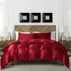 Gezu Duvet Cover 200 x 200 cm, Satin Bordeaux Red