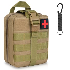 flintronic Tactical Molle Pouch, EDC Gadget Waist Bags, Compact Utility Belt with Cell Phone Holster for Sports, Hiking, Camping, Traveling-Khaki