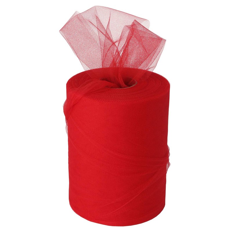 Bobina de tul rojo de 6 pulgadas x 100 yardas
