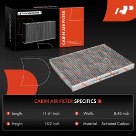 A-Premium Cabin Air Filter with Activated Carbon Compatible with Alfa Romeo Giulia 2017-2025, Stelvio 2018-2024