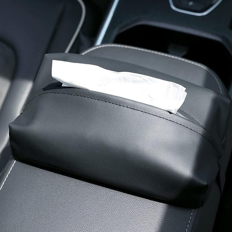 Genuine Leather Car Tissue Case Car Tissue Holder Sun Visor