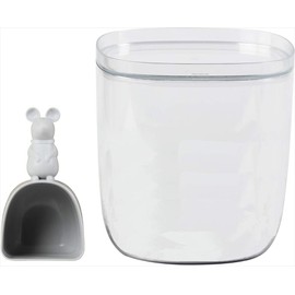 Quary 521714500 Rice Storage Container, Rice Stocker, Includes Measuring Cup, 6.6 lbs (3 kg), Nordic Rice Container & Scoop, Lucky Mouse, 7.3 x 5.9 x 7.9 inches (18.5 x 15 x 20 cm)