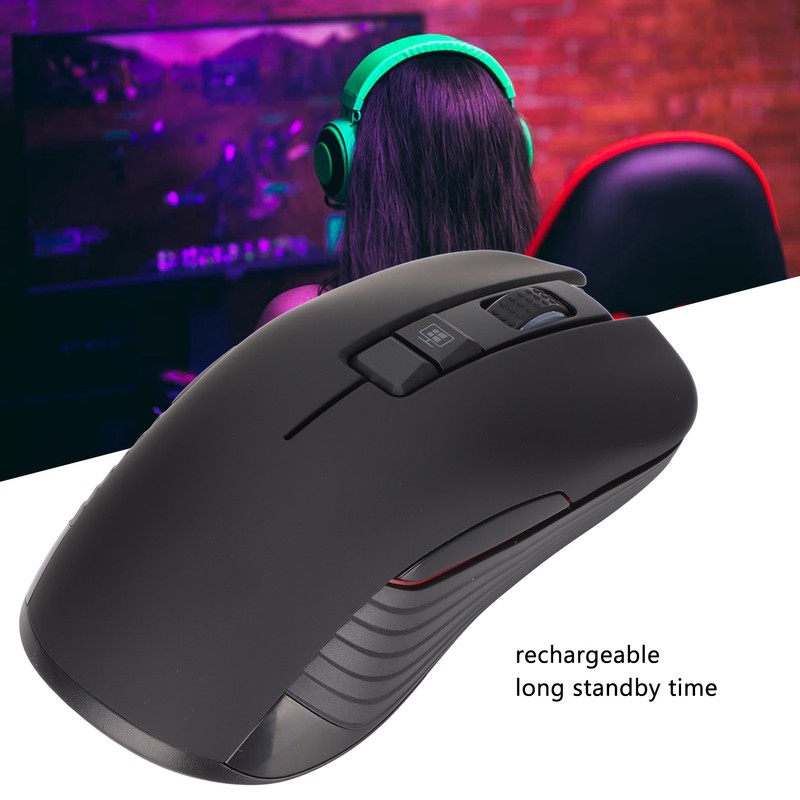 Wireless Mechanical Mouse 2.4G Rechargeable 3600DPI Ergonomic Gaming Mouse for
