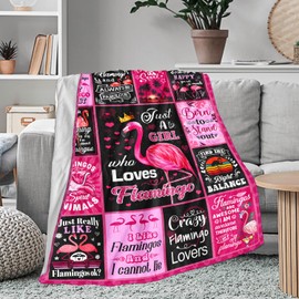 CITYSONG Flamingo Blanket for Women Girls, Flamingo Gifts for Girls, Pink Flamingo Blanket and Throws, Flamingo Lovers Birthday Gifts Decor Throw Blanket 60" x 50"