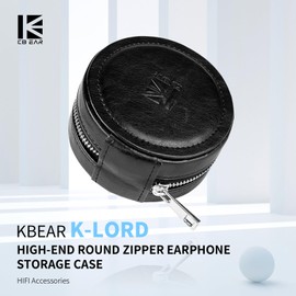 KBEAR K-Lord Earphone Storage Case, KZ ZS10 PRO in Ear Monitors Earbud Case, PU Leather Round Zipper IEMs Travel Storage Box Bag Organizer for KZ ZSN PRO X/ZS12PRO X/EDXPRO/Castor Ear Buds, Cable