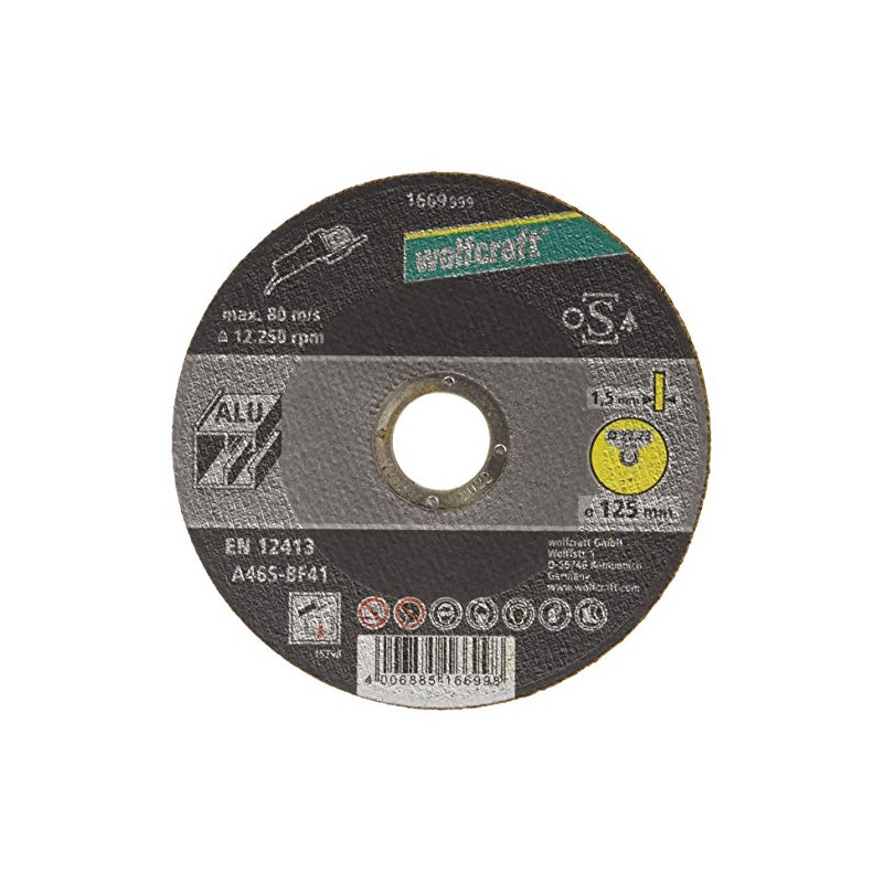 Wolfcraft Cutting Disc Aluminium Diameter 125 x 1.5 x 22.2