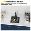 Small Black Kitchen Sink,15x15 Inch Stainless Steel Drop In Topmount